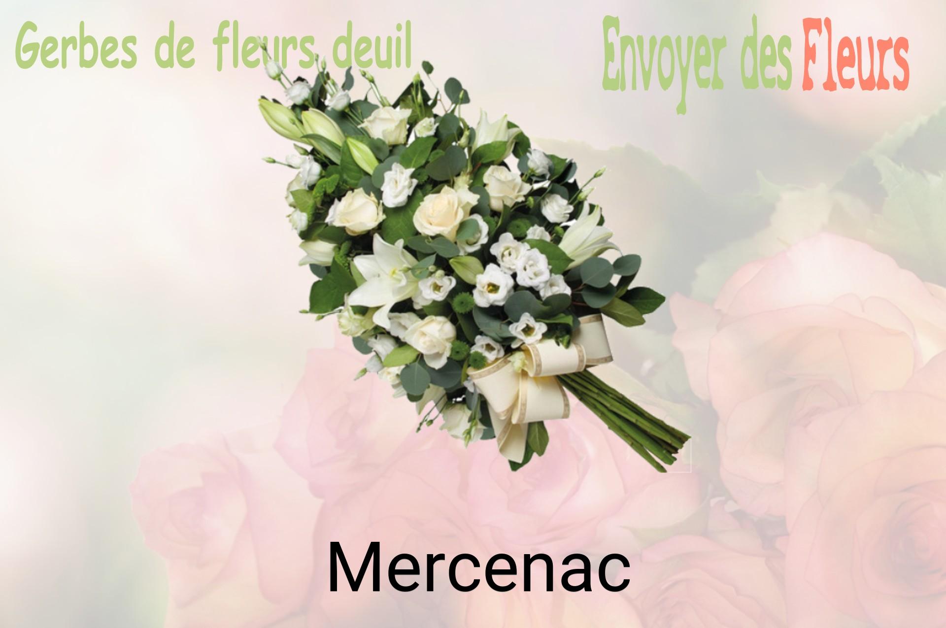 Gerbe de fleurs de deuil livrée à Mercenac